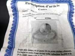 costco gold ring cert b